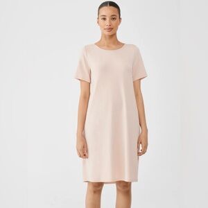 Eileen Fisher Stretch Jersey Knit Jewel Neck Dress
Knee Length Lilac size S